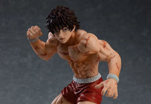 Load image into Gallery viewer, Free UK Royal Mail Tracked 24hr Delivery Striking statue of Baki Hanma from the popular anime Baki. This statue is part of the Good Smile Company's Pop Up Parade series. The sculptor has really did a fabulous job creating this high-detailed PVC statue of Baki. The statue shows the fighter posing in his red fighting shorts. The PVC statue stands at 17cm tall, comes with a base, and packaged in a official window display box from Good Smile Company.