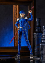 Load image into Gallery viewer, Free UK Royal Mail Tracked 24hr delivery   Striking figure of Lancer from the popular anime Fate/Stay Night. This statue is launched by Good Smile Company as part of the latest Pop Up Parade series.   The figure is created meticulously, showing Lancer posing in his blue battle outfit, and holding his powerful red demonic spear (cursed spear with an ominous design). 
