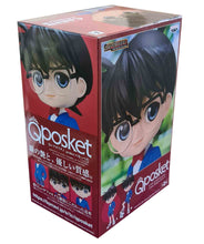 Load image into Gallery viewer, FREE UK Royal Mail Tracked 24hr Delivery.  This statue of the classic Detective Conan (Conan Edogawa) is part of Banpresto's Q Posket figure series, adapted from the classic anime series Detective Conan.   The amazing PVC figure stands at 13cm tall, and packaged in a premium gift/collectible box from Bandai. - Version A.
