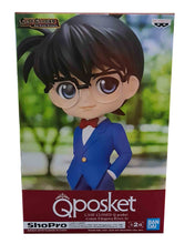 Load image into Gallery viewer, FREE UK Royal Mail Tracked 24hr Delivery.  This statue of the classic Detective Conan (Conan Edogawa) is part of Banpresto&#39;s Q Posket figure series, adapted from the classic anime series Detective Conan.   The amazing PVC figure stands at 13cm tall, and packaged in a premium gift/collectible box from Bandai. - Version A. 
