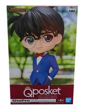 Load image into Gallery viewer, FREE UK Royal Mail Tracked 24hr Delivery.  This statue of the classic Detective Conan (Conan Edogawa) is part of Banpresto's Q Posket figure series, adapted from the classic anime series Detective Conan.   The amazing PVC figure stands at 13cm tall, and packaged in a premium gift/collectible box from Bandai. - Version A.