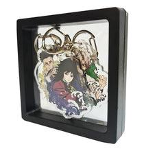 Load image into Gallery viewer, Cool set of Demon Slayer keychains - Hashiras Premium design DTG quality acrylic keyrings. The main acrylic panel stands at 6cm (approx), and 4mm (approx) thickness. 3 piece set, and packaged in a window display gift box. Keychain 1: Sanemi Shinazugawa Keychain 2: Giyu Tomioka Keychain 3: Gyomei Himejima Excellent gift for any Demon Slayer fan.
