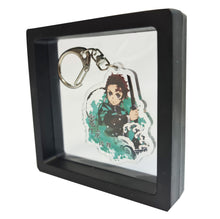 Load image into Gallery viewer, Free UK Royal Mail 24hr delivery  Demon Slayer Tanjiro Kamado keychain.  Premium design DTG quality acrylic keyring packaged in a window display gift box.  The main acrylic panel of the keyring stands at 6cm (approx), and 4mm (approx) thickness.  Excellent gift for any Demon Slayer fan. 
