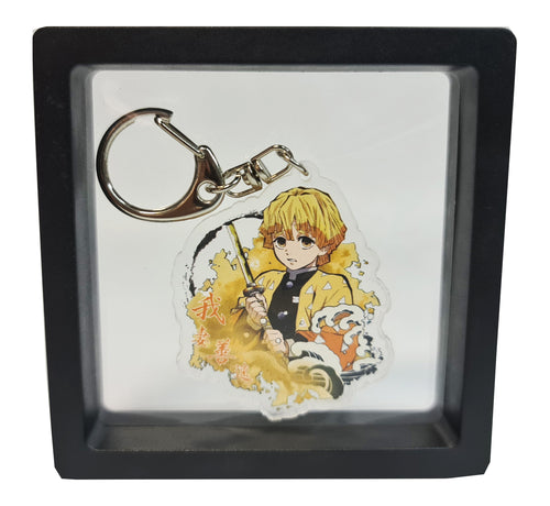 Free UK Royal Mail 24hr delivery  Demon Slayer Zenitsu Agatsuma keychain.  Premium design DTG quality acrylic keyring packaged in a window display gift box.  The main acrylic panel of the keyring stands at 6cm (approx), and 4mm (approx) thickness.  Excellent gift for any Demon Slayer fan. 