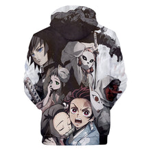 Load image into Gallery viewer, Free UK Royal Mail Tracked 24hr delivery.  Cool design of Demon Slayer Characters Anime hoodie.
