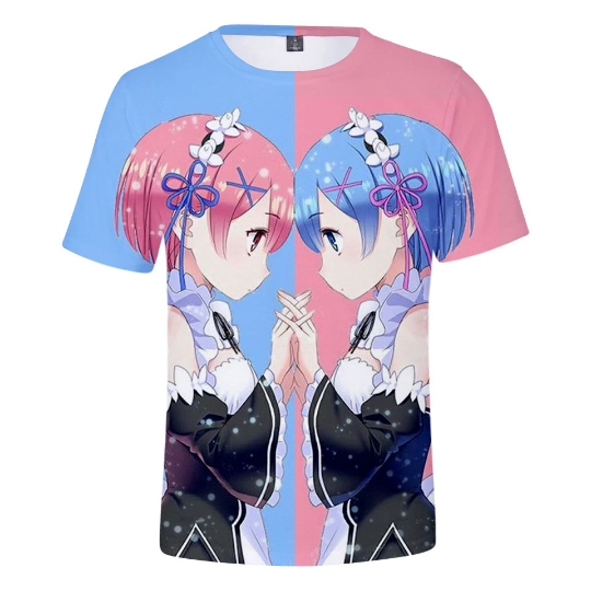 Re: Zero − Starting Life in Another World Ram and Rem Anime T-shirt