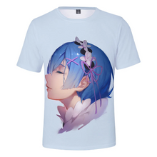 Load image into Gallery viewer, Free UK Royal Mail Tracked 24hr delivery  Cool design of Re: Zero − Starting Life in Another World Rem Anime T-shirt.  The silken style of this polyester T-shirt makes it lightweight and comfortable to wear.  Premium DTG technology prints the design directly onto the T-shirt which makes the design really stand out, easy to wash, and the colours will not fade or crack.  Excellent gift for any Re: Zero − Starting Life in Another World fan.
