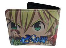 Load image into Gallery viewer, Free UK Royal Mail Tracked 24hr delivery.  This premium PVC leather wallet is designed with a smooth finish. High-quality DTG design with striking colours, adapted from the popular anime The Seven Deadly Sins.  Bi-fold closure, with Five card sections, a photo ID section, and the main section.  Excellent gift for any The Seven Deadly Sins fan.  Limited stock available.

