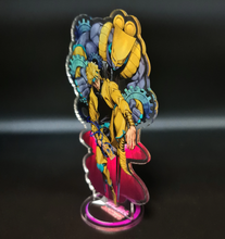 Load image into Gallery viewer, Free Royal Mail 24hr delivery  Striking Acrylic stand of Dio Brando from the popular anime series JoJo's Bizarre Adventure.  High-quality DTG print design showing the main protagonist Dio Brando posing in battle mode.  Height: 12.5cm x 15cm Thickness: 3mm  Excellent gift for any JoJo's Bizarre Adventure fan.