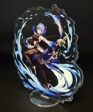 Load image into Gallery viewer, Free Royal Mail 24hr delivery Beautiful Acrylic stand of Ganyu from the popular open-world action role-playing game - "GENSHIN IMPACT". High-quality DTG print design showing Ganyu posing elegantly in a water wave background. Height: 12.5cm x 15cm Thickness: 3mm