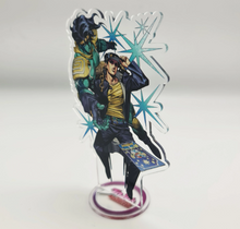 Load image into Gallery viewer, Free Royal Mail 24hr delivery Striking Acrylic stand of Joseph Joestar from the popular anime series JoJo's Bizarre Adventure. High-quality DTG print design showing the main protagonist Joseph Joestar posing in battle mode. Height: 12.5cm x 15cm Thickness: 3mm Excellent gift for any JoJo's Bizarre Adventure fan.