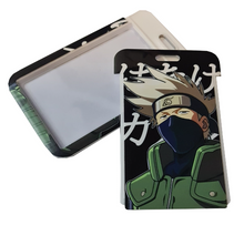 Load image into Gallery viewer, Free UK Royal Mail 24hr delivery Beautiful crafted Naruto Card holder with keyring. DTG high quality design of Kakashi Hatake is adapted from the popular anime Naruto. The card holder is made of High-quality PVC plastic with a smooth matt finish. The card holder can be used for storing bank cards/student cards/and other ID cards. Premium leather rope keyring is also included. Excellent gift for any Naruto fan. Size: Size: 6.7cm x 11cm (Approx) Can store up to three regular size credit cards.
