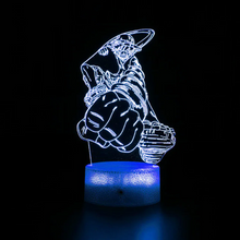 Load image into Gallery viewer, Free UK Royal Mail Tracked 24hr delivery. Combining art and technology makes this 3D visual effect lamp a perfect gift for anime fans. The acrylic design produces an optical 3D hologram effect which brings the anime character to life. The base has a touch sensor which makes it simple to control all the seven colour lighting modes. The cracked transparent design of the base of the lamp increases the visual effect compared to the regular black plastic base.