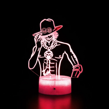 Load image into Gallery viewer, Free UK Royal Mail Tracked 24hr delivery. Combining art and technology makes this 3D visual effect lamp a perfect gift for anime fans. The acrylic design produces an optical 3D hologram effect which brings the anime character to life. The base has a touch sensor which makes it simple to control all the seven colour lighting modes. The cracked transparent design of the base of the lamp increases the visual effect compared to the regular black plastic base.