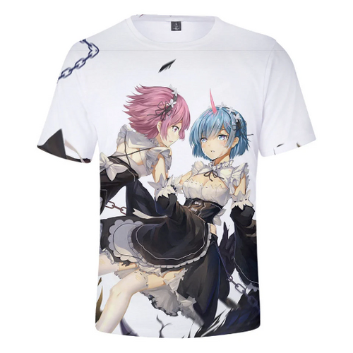 Free UK Royal Mail Tracked 24hr delivery  Cool design of Re: Zero − Starting Life in Another World Ram and Rem Anime T-shirt.  The silken style of this polyester T-shirt makes it lightweight and comfortable to wear.  Premium DTG technology prints the design directly onto the T-shirt which makes the design really stand out, easy to wash, and the colours will not fade or crack.   Excellent gift for any Re: Zero − Starting Life in Another World fan.