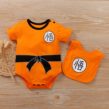 Load image into Gallery viewer, This super cute jumpsuit adapted from the popular anime series Dragon Ball Z is made of super soft cotton, the material makes the jumpsuit really soft and breathable, comfortable to wear with easy buttoned designed trousers for nappy change. Transform your baby with this amazing outfit, and look super cute and super cool, and its super comfortable too. Excellent gift for any anime fan who has a new-born baby in the family.