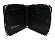 Load image into Gallery viewer, Free UK Royal Mail Tracked 24hr delivery. This premium PVC leather wallet is designed with a smooth finish. High-quality DTG design with striking colours. Two-part art piece showing two sets of anime art on each side of the wallet. Zip closure, with Five card sections, an internal zip section, a photo ID section, and the main section. Excellent gift for any Attack on Titan fan. Limited stock available.