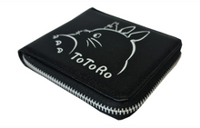 Load image into Gallery viewer, Free UK Royal Mail Tracked 24hr delivery. This premium PVC leather wallet is designed with a smooth finish. High-quality DTG design with striking colours. Two-part art piece showing two sets of anime art on each side of the wallet. Zip closure, with Five card sections, an internal zip section, a photo ID section, and the main section. Excellent gift for any My Neighbor Totoro fan. Limited stock available.