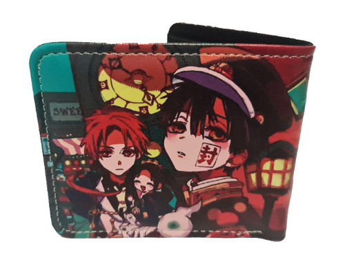 Free UK Royal Mail Tracked 24hr delivery.  This premium PVC leather wallet is designed with a smooth finish. High-quality DTG design with striking colours. Two-part art piece showing two sets of anime art from the popular anime series Toilet-bound Hanako-kun.  Bi-fold closure, with Five card sections, One zip section, a photo ID section, and the main section.  Excellent gift for any Toilet-bound Hanako-kun fan.  Limited stock available.