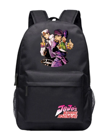 JoJo's Bizarre Adventure Jotaro Kujo and Josuke Higashikata Anime Backpack / School Bag - Black