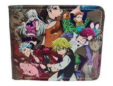 Load image into Gallery viewer, Free UK Royal Mail Tracked 24hr delivery. This premium PVC leather wallet is designed with a smooth finish. High-quality DTG design with striking colours, adapted from the popular anime The Seven Deadly Sins. Bi-fold closure, with Five card sections, a photo ID section, and the main section. Excellent gift for any The Seven Deadly Sins fan. Limited stock available.