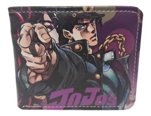 Free UK Royal Mail Tracked 24hr delivery.   This premium PVC leather wallet is designed with a smooth finish. High-quality DTG design with striking colours. Two-part art piece showing two sets of anime art on each side of the wallet. Cool design of JoJo's Bizarre Adventure (Jotaro Kujo).   Bi-fold closure, with Five card sections, One zip section, a photo ID section, and the main section.  Excellent gift for any JoJo's Bizarre Adventure fan.