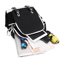 Load image into Gallery viewer, JoJo's Bizarre Adventure Jotaro Kujo Anime Backpack / School Bag / Travel Bag / Laptop Bag - Black and White