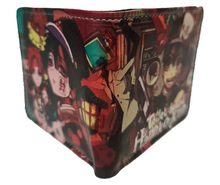 Load image into Gallery viewer, Free UK Royal Mail Tracked 24hr delivery.  This premium PVC leather wallet is designed with a smooth finish. High-quality DTG design with striking colours. Two-part art piece showing two sets of anime art from the popular anime series Toilet-bound Hanako-kun.  Bi-fold closure, with Five card sections, One zip section, a photo ID section, and the main section.  Excellent gift for any Toilet-bound Hanako-kun fan.  Limited stock available.
