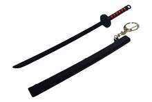 Load image into Gallery viewer, Free UK Royal Mail 24hr delivery  Beautiful crafted Demon Slayer Hashira keyring.  The keyring is made from high-quality zinc alloy.  Tanjiro Kamado Katana model Keyring.  Full length: 15cm

