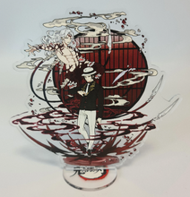 Load image into Gallery viewer, Free Royal Mail 24hr delivery Beautiful and cool acrylic stand of Muzan Kibutsuji from the popular anime series Demon Slayer. High-quality DTG print design showing Muzan posing elegantly in his suit and hat - Super cool. Height: 15cm x 14cm Thickness: 3mm Excellent gift for any Demon Slayer fan.
