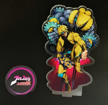 Load image into Gallery viewer, Free Royal Mail 24hr delivery  Striking Acrylic stand of Dio Brando from the popular anime series JoJo's Bizarre Adventure.  High-quality DTG print design showing the main protagonist Dio Brando posing in battle mode.  Height: 12.5cm x 15cm Thickness: 3mm  Excellent gift for any JoJo's Bizarre Adventure fan.