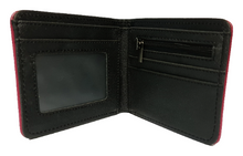 Load image into Gallery viewer, Free UK Royal Mail Tracked 24hr delivery. This premium PVC leather wallet is designed with a smooth finish. High-quality DTG design with striking colours. Two-part art piece showing two sets of anime art on each side of the wallet adapted from the popular anime SPY×FAMILY. Bi-fold closure, with Five card sections, One zip section, a photo ID section, and the main section. Excellent gift for any SPY×FAMILY fan. Limited stock available.