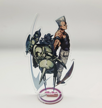 Load image into Gallery viewer, Free Royal Mail 24hr delivery Striking Acrylic stand of Jean Pierre Polnareff and Silver Chariot from the popular anime series JoJo's Bizarre Adventure. High-quality DTG print design showing Jean Pierre Polnareff and Silver Chariot posing in battle mode. Height: 12.5cm x 15cm Thickness: 3mm Excellent gift for any JoJo's Bizarre Adventure fan.