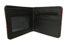 Load image into Gallery viewer, Free UK Royal Mail Tracked 24hr delivery. This premium PVC leather wallet is designed with a smooth finish. High-quality DTG design with striking colours. Two-part art piece showing two sets of anime art of Mikasa Ackerman from the popular anime Attack On Titan. Bi-fold closure, with Five card sections, One zip section, a photo ID section, and the main section. Excellent gift for any Attack On Titan fan.