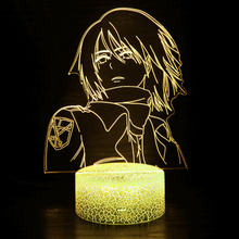 Load image into Gallery viewer, Free UK Royal Mail Tracked 24hr delivery.  Combining art and technology makes this 3D visual effect lamp a perfect gift for anime fans. The acrylic design produces an optical 3D hologram effect which brings the anime character to life.  The base has a touch sensor which makes it simple to control all the seven colour lighting modes. The set also includes a remote control for you to control the lamp with ease.  &quot;The art challenges the technology, and the technology inspires the art&quot;. 
