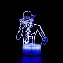 Load image into Gallery viewer, Free UK Royal Mail Tracked 24hr delivery. Combining art and technology makes this 3D visual effect lamp a perfect gift for anime fans. The acrylic design produces an optical 3D hologram effect which brings the anime character to life. The base has a touch sensor which makes it simple to control all the seven colour lighting modes. The cracked transparent design of the base of the lamp increases the visual effect compared to the regular black plastic base.
