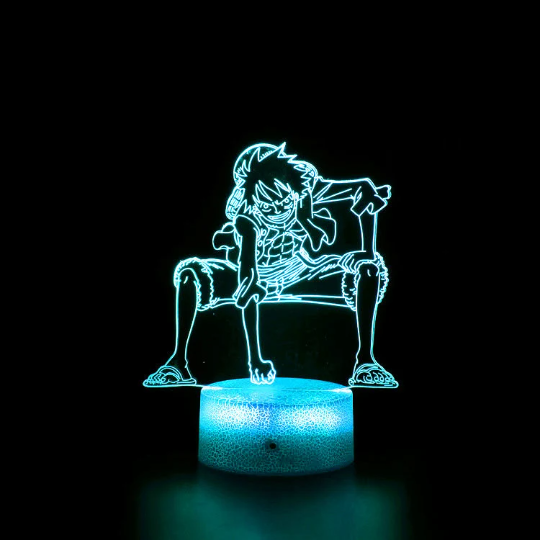 One Piece Monkey D. Luffy Sensor acrylic lamp with 7 colour changing modes plus LED cracked base design