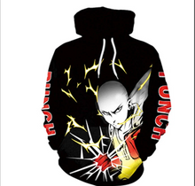 Load image into Gallery viewer, One Punch Man Saitama Anime Hoodie - Black - United Kingdom