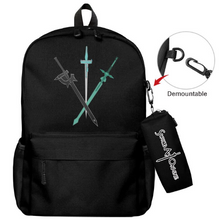 Load image into Gallery viewer, Sword Art Online Anime Bag Set – 2 Pieces / Black
