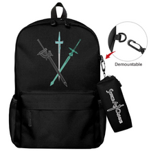 Load image into Gallery viewer, Sword Art Online Anime Bag Set – 2 Pieces / Black