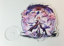 Load image into Gallery viewer, Free Royal Mail 24hr delivery Beautiful Acrylic stand of Yae Miko from the popular open-world action role-playing game - "GENSHIN IMPACT". High-quality DTG print design showing Yae Miko posing elegantly, in her themed temple and blossom tree background. Height: 12.5cm x 15cm Thickness: 3mm Excellent gift for any Genshin Impact fan.