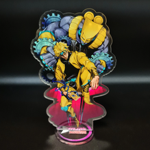 Load image into Gallery viewer, Free Royal Mail 24hr delivery  Striking Acrylic stand of Dio Brando from the popular anime series JoJo's Bizarre Adventure.  High-quality DTG print design showing the main protagonist Dio Brando posing in battle mode.  Height: 12.5cm x 15cm Thickness: 3mm  Excellent gift for any JoJo's Bizarre Adventure fan.