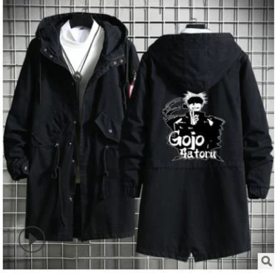 jujutsu Kaisen Anime Fashionable Cool Long black trench Coat / Jacket