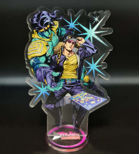Free Royal Mail 24hr delivery   Striking Acrylic stand of Joseph Joestar from the popular anime series JoJo's Bizarre Adventure.  High-quality DTG print design showing the main protagonist Joseph Joestar posing in battle mode.   Height: 12.5cm x 15cm  Thickness: 3mm   Excellent gift for any JoJo's Bizarre Adventure fan. 