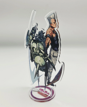 Load image into Gallery viewer, Free Royal Mail 24hr delivery Striking Acrylic stand of Jean Pierre Polnareff and Silver Chariot from the popular anime series JoJo's Bizarre Adventure. High-quality DTG print design showing Jean Pierre Polnareff and Silver Chariot posing in battle mode. Height: 12.5cm x 15cm Thickness: 3mm Excellent gift for any JoJo's Bizarre Adventure fan.