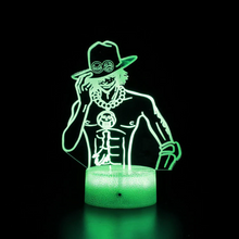 Load image into Gallery viewer, Free UK Royal Mail Tracked 24hr delivery. Combining art and technology makes this 3D visual effect lamp a perfect gift for anime fans. The acrylic design produces an optical 3D hologram effect which brings the anime character to life. The base has a touch sensor which makes it simple to control all the seven colour lighting modes. The cracked transparent design of the base of the lamp increases the visual effect compared to the regular black plastic base.