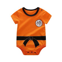 Load image into Gallery viewer, This super cute jumpsuit adapted from the popular anime series Dragon Ball Z is made of super soft cotton, the material makes the jumpsuit really soft and breathable, comfortable to wear with easy buttoned designed trousers for nappy change.  Transform your baby with this amazing outfit, and look super cute and super cool, and its super comfortable too.  Excellent gift for any anime fan who has a new-born baby in the family.

