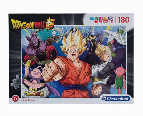 Official Dragon Ball Z Puzzle set by Clementoni.   180 pieces of premium print jigsaw puzzle with striking images and in great detail.  Excellent gift for any Dragon Ball Z fans or anyone who loves a puzzle challenge.   Made in Italy.   The completed picture measured at 48.5 x 33.5cm.   Official brand - Clementoni.   Limited stock available.   Despatch from UK - Royal Mail Tracked 24hr service 