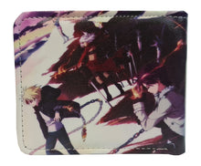 Load image into Gallery viewer, Free UK Royal Mail Tracked 24hr delivery. This premium PVC leather wallet is designed with a smooth finish. High-quality DTG design with striking colours. Two-section art design showing two unique sets of anime art on each side of the wallet. Bi-fold closure, with Five card sections, One zip section, photo ID section, and the main section. Excellent gift for any Fate Grand Order fan.