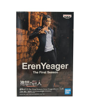 Load image into Gallery viewer, Free UK Royal Mail Tracked 24hr delivery Cool figure of Eren Yeager from the popular anime series Attack On Titan (The Final Season). This statue is launched by Banpresto as part of their latest series. The figure is created meticulously showing Eren posing in his black jacket. From the Hair to the creases of his clothing, every part is sculpted in-detail. - Truly stunning.